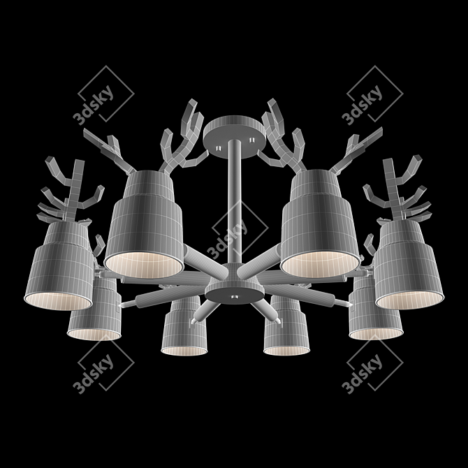 Title: Minimalist Deer Chandelier 3D model image 2