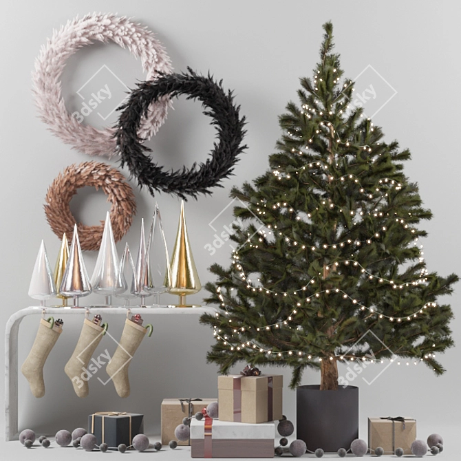 Festive Holiday Decor Set 3D model image 1