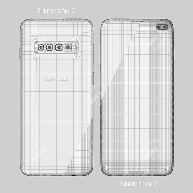 Samsung Galaxy S10+ Black: Stunning Technology at Your Fingertips 3D model image 3