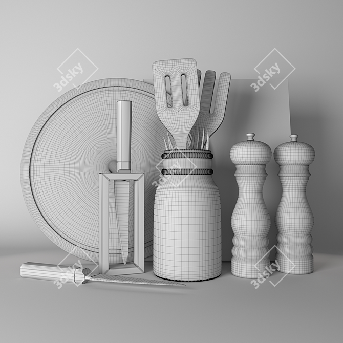 Conveniently Organized Knife Set 3D model image 3