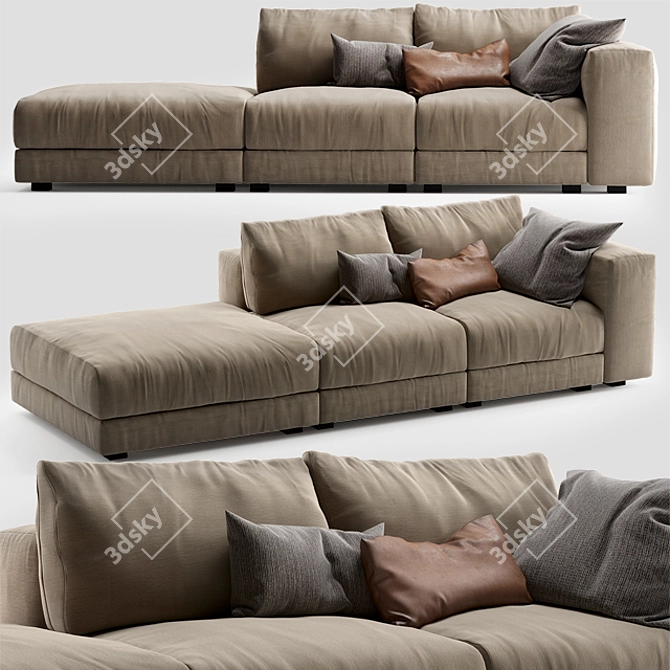 Elegant Swan Hills Sofa: Roberto Palomba Design 3D model image 1