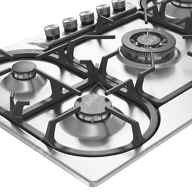 High-Performance 5-Burner Wok Burner 3D model image 2