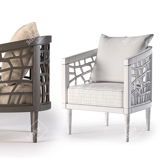 Dakota Barrel Chair: Sleek and Stylish Seating 3D model image 3