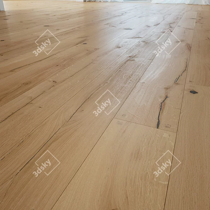 Natural Oak Wooden Flooring 3D model image 1