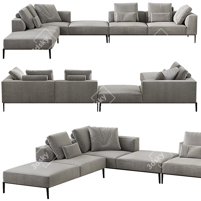 Modern Italian Design: Michel Effe Sofa 3D model image 1