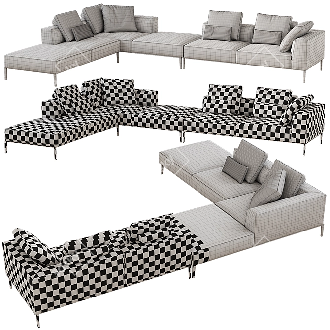 Modern Italian Design: Michel Effe Sofa 3D model image 3