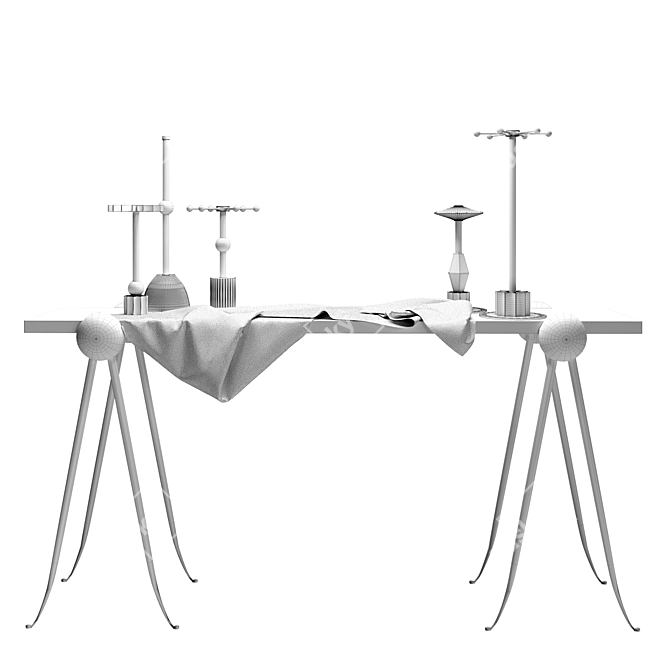 Elegant Pythagore Console & Candelabro Decor 3D model image 3