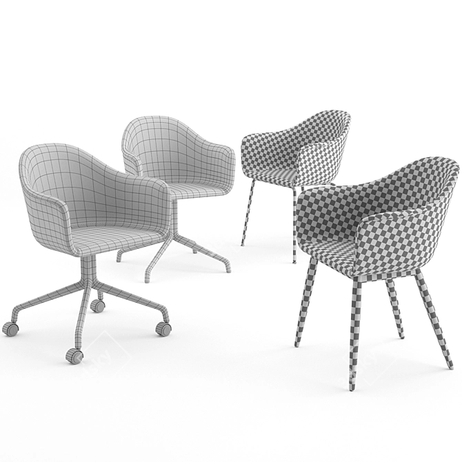 Menu Harbor Chairs: Stylish & Functional Seating 3D model image 3