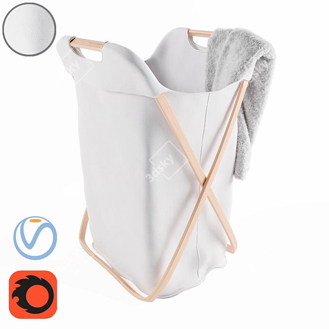 Foldable Butterfly Laundry Basket 3D model image 1