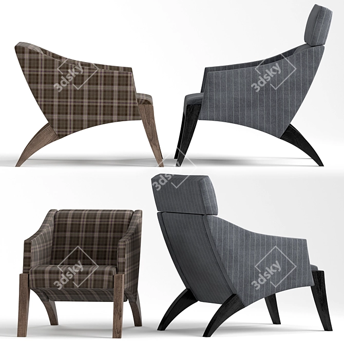 Sculpted Elegance: Meroni & Colzani Fiorichiari Armchair 3D model image 2