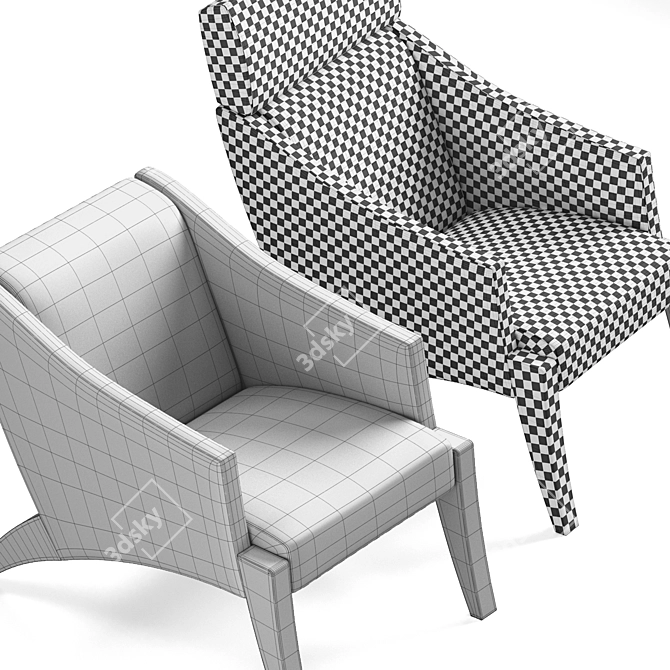 Sculpted Elegance: Meroni & Colzani Fiorichiari Armchair 3D model image 3