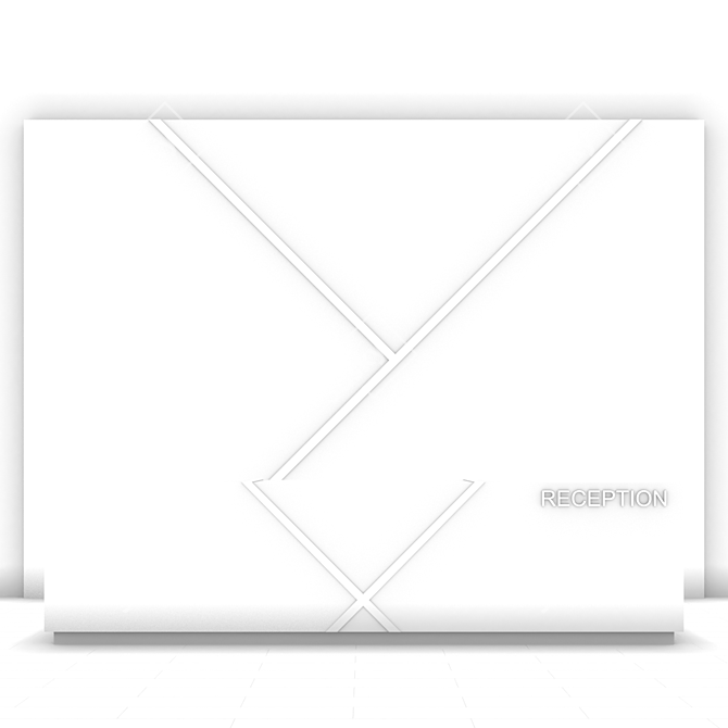 Elegant Reception Desk: 4500mm Width, 710mm Depth, 1155mm Height 3D model image 3