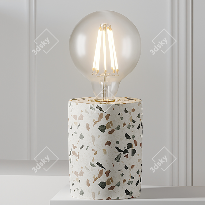 Elegant Terrazzo Table Lamp 3D model image 1