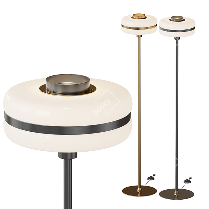 Postmodern Glass Floor Lamp 3D model image 1