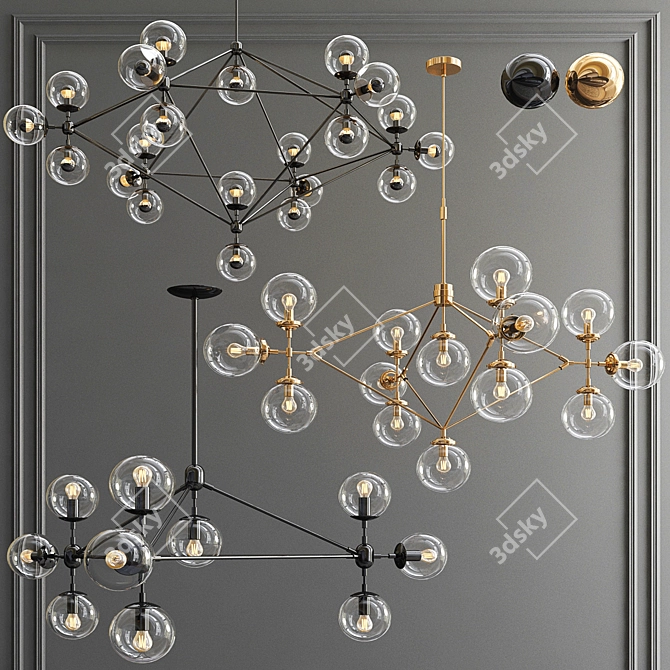 Exquisite Modo Chandeliers Collection 3D model image 1
