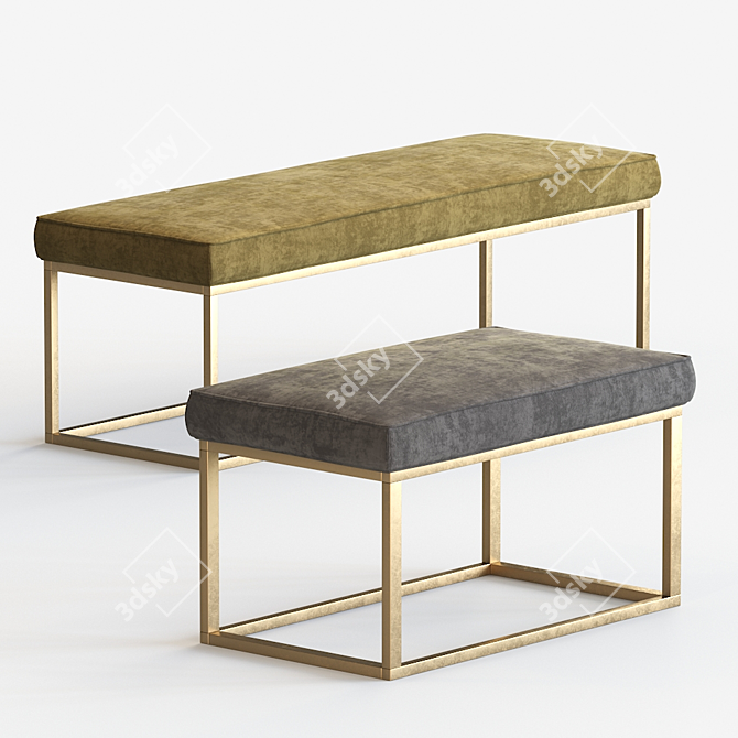 Kubo Brass Leg Bench 3D model image 2