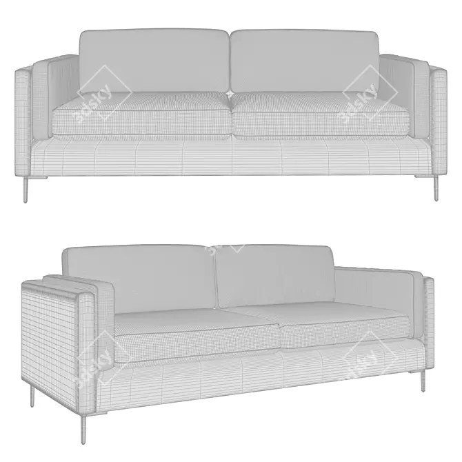 Rosalina 84" Blue Velvet Sofa - Luxurious and Stylish 3D model image 3