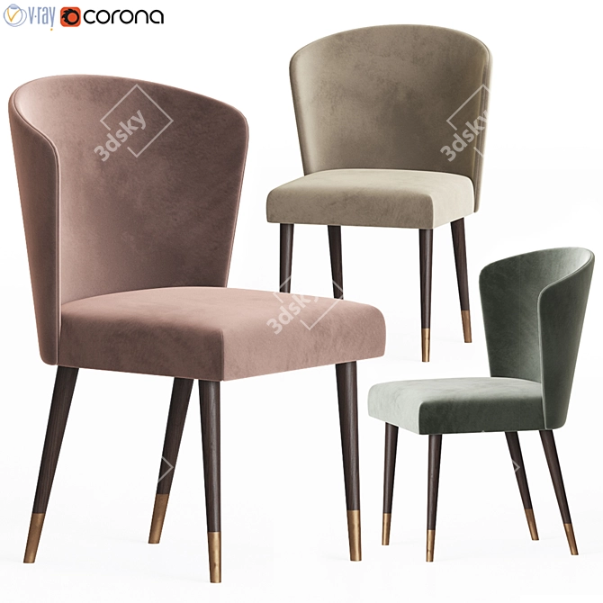 Elegant Ninfea Dining Chair 3D model image 1