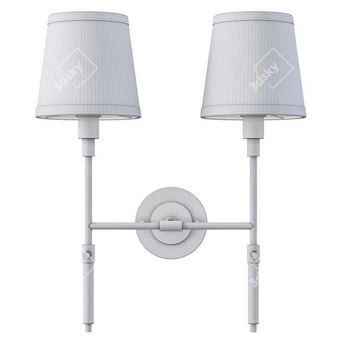 Dantone Home Buckingham Double Sconce 3D model image 2