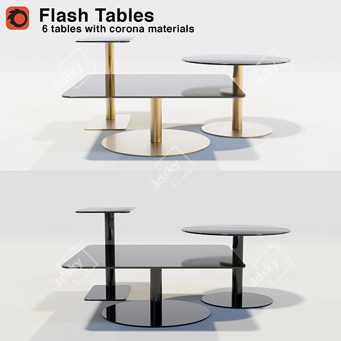 Tom Dixon Flash Tables: Stylish Interiors 3D model image 1