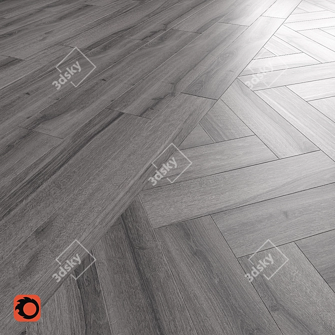 Skogen Dark Grey Floor Tile 3D model image 1