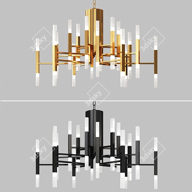 Nordic LED Chandelier, Modern & Minimalist 3D model image 2