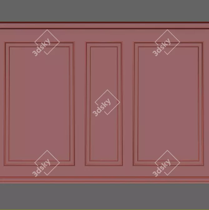 Elegant Wall Moulding for 3D Max 3D model image 2