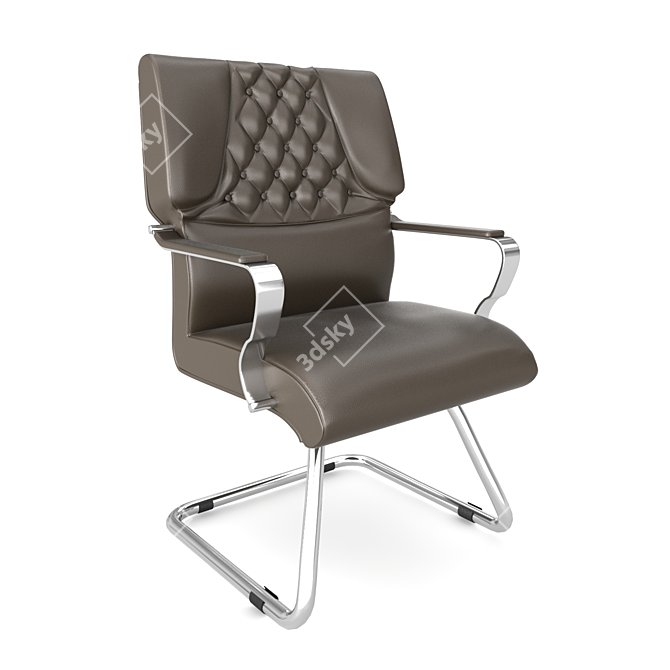 Modern Hittite Chair with Sleek Metal Legs 3D model image 1