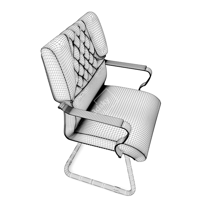 Modern Hittite Chair with Sleek Metal Legs 3D model image 3