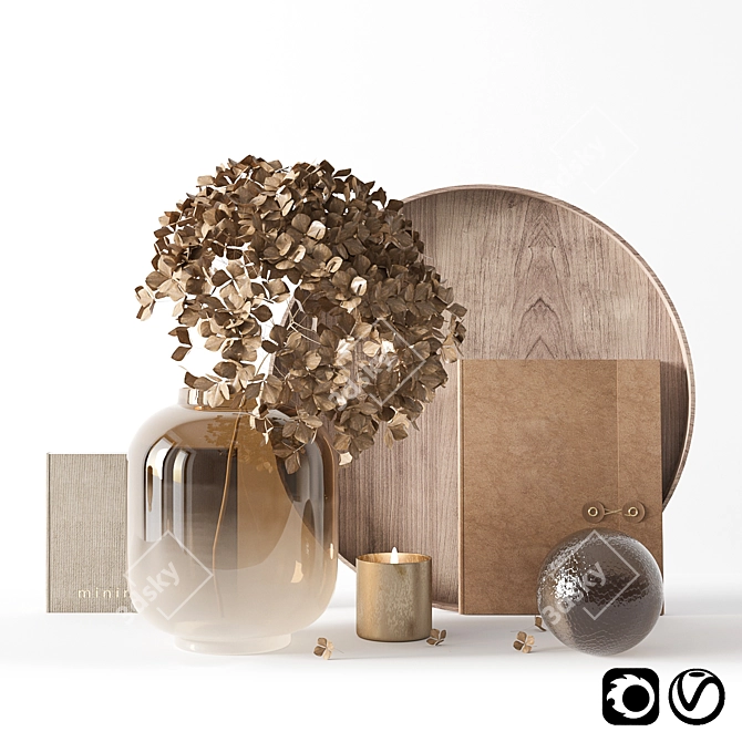Elegant Hydrangea Decor Set 3D model image 1