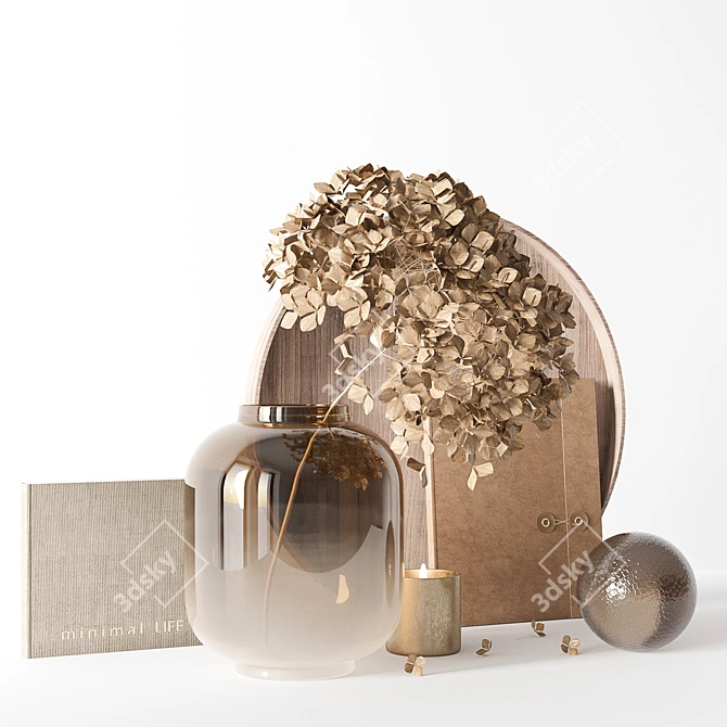 Elegant Hydrangea Decor Set 3D model image 2