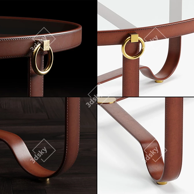 Elegant Leather Coffee Table 3D model image 2