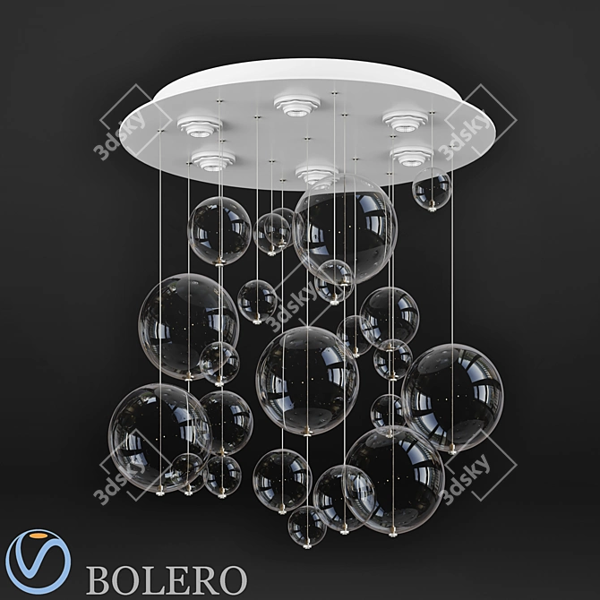 Elegant Bubble Ceiling Lamp - Bolero 3D model image 1