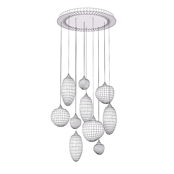 Elegant Ideal Lux Baco Chandelier 3D model image 2