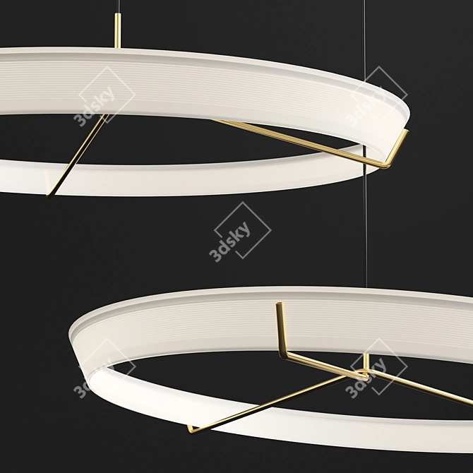 Elegant Circle Halo Chandelier 3D model image 2