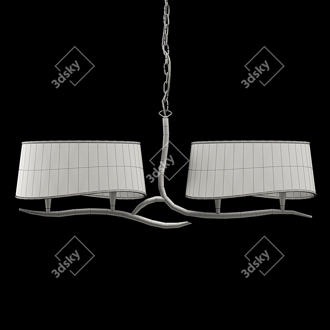 NINETTE Chandelier: Elegant Cotton Shade 3D model image 2