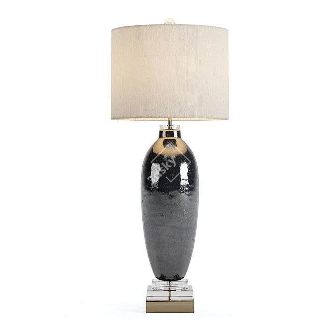 Elegant Smoky Blue Table Lamp 3D model image 1