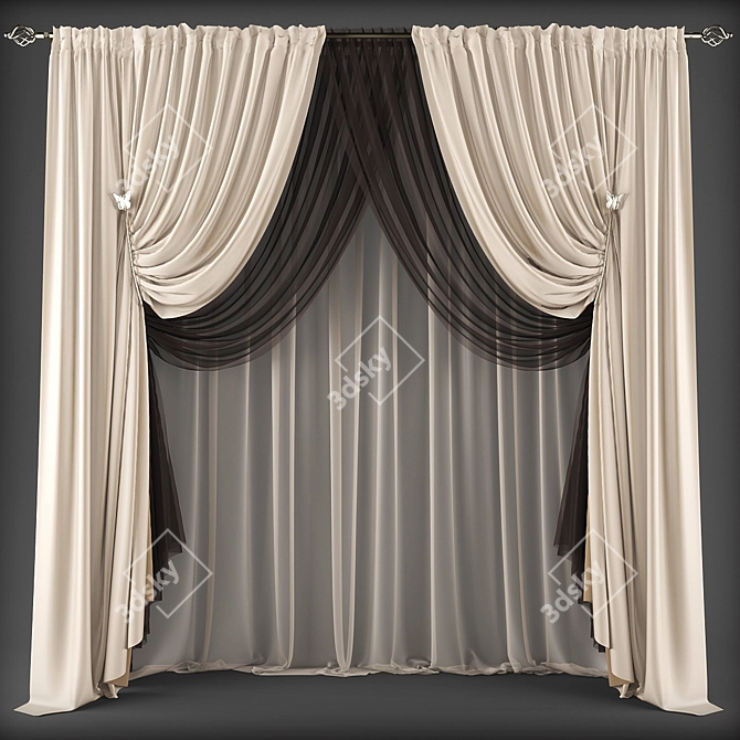 Polyester Curtains: 305743-309921 3D model image 1