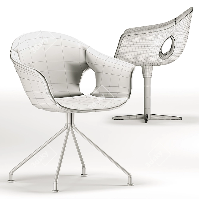 Poltrona Frau Ginger Ale Desk-Chair: Elegant and Functional 3D model image 3