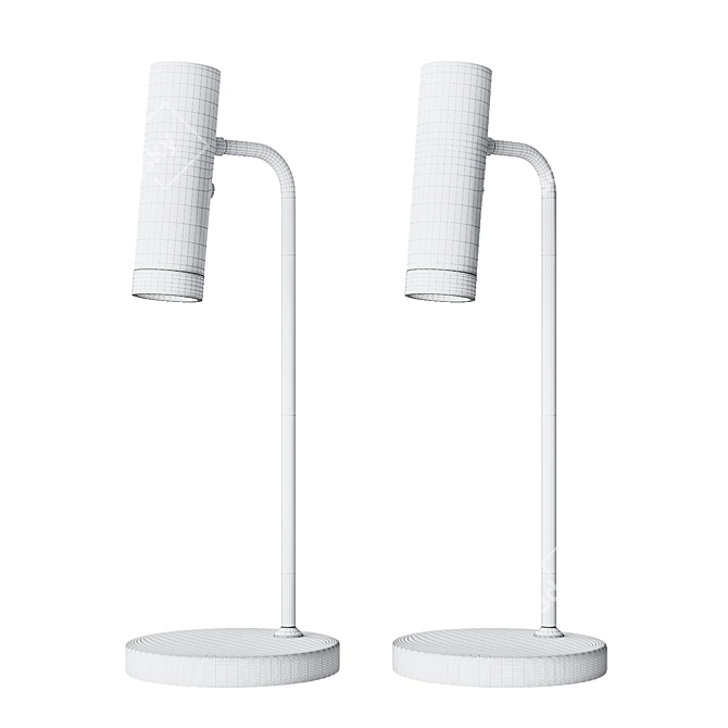Sleek Marble Table Lamp 3D model image 2