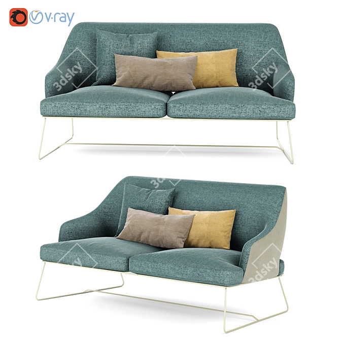 Stylish Blazer Sofa: Italian Elegance 3D model image 1