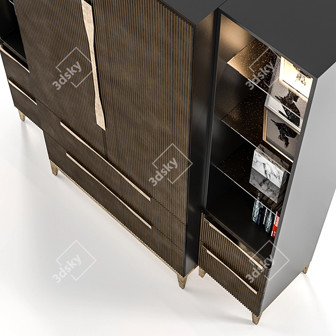 Modern 3D Wardrobe, 180x200cm 3D model image 2