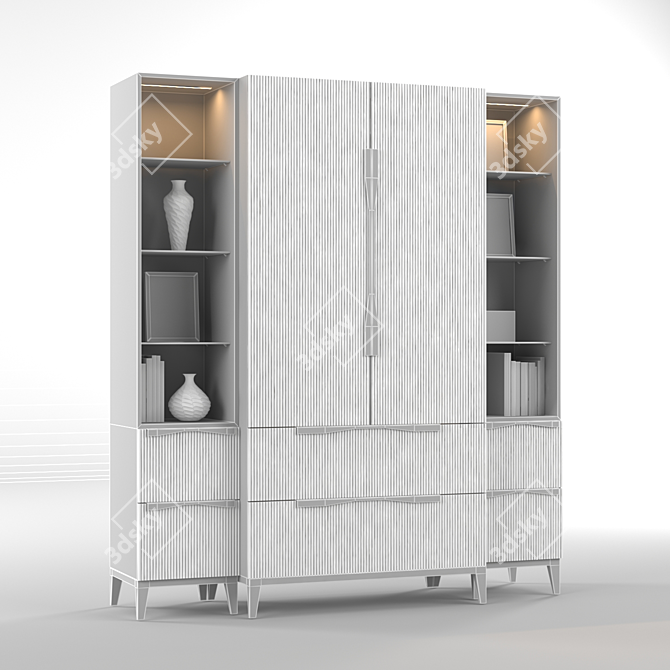 Modern 3D Wardrobe, 180x200cm 3D model image 3