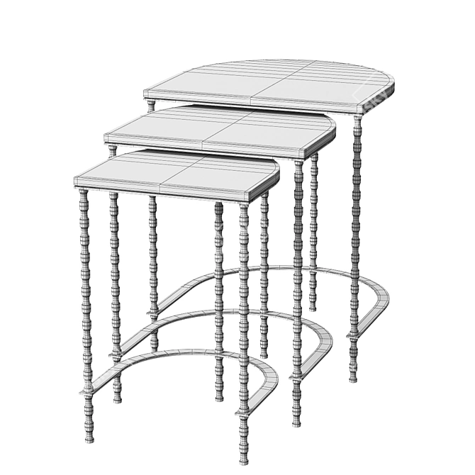 Sleek Alba Nesting Tables 3D model image 3