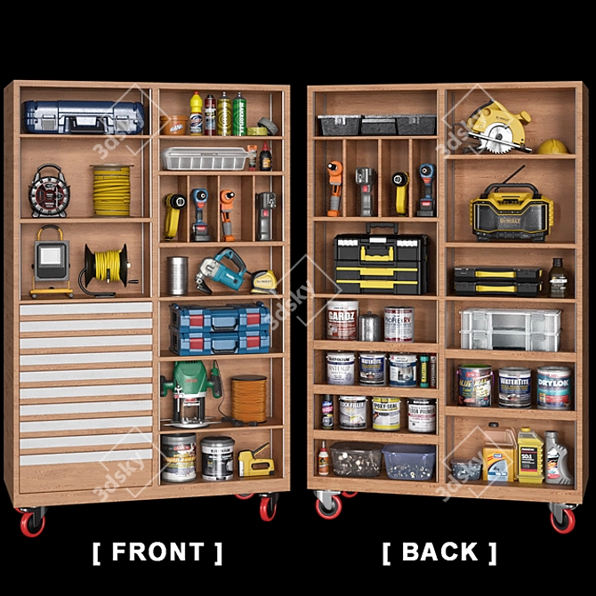 Essential Garage Tools Set 3D model image 1