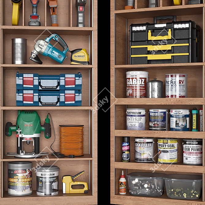 Essential Garage Tools Set 3D model image 7