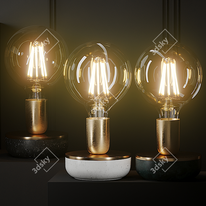 Elegant Candle Table Lamp 3D model image 1