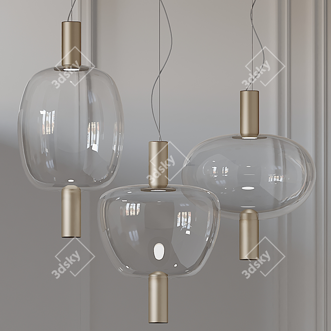Italian Elegance: Vetreria Vistosi RIFLESSO Pendant. 3D model image 1