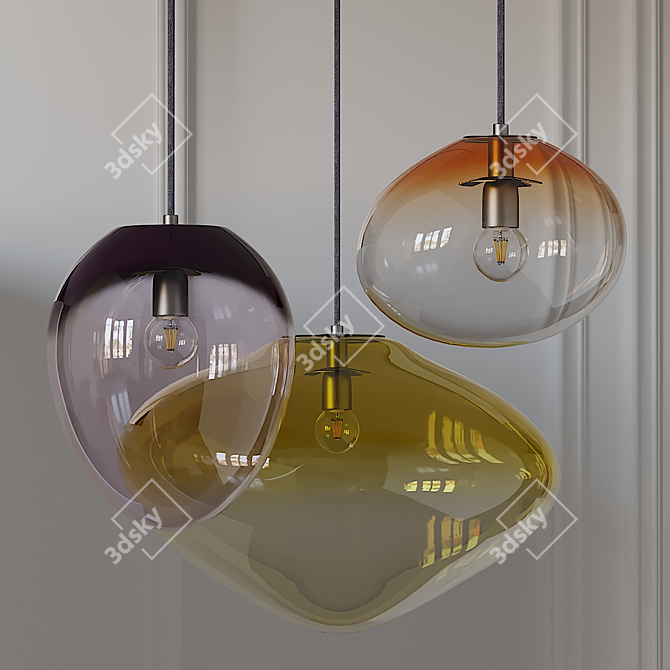 Exquisite Handmade Pendant Lamps: ELOA CENTAURE, IZAR, ASTREA 3D model image 1