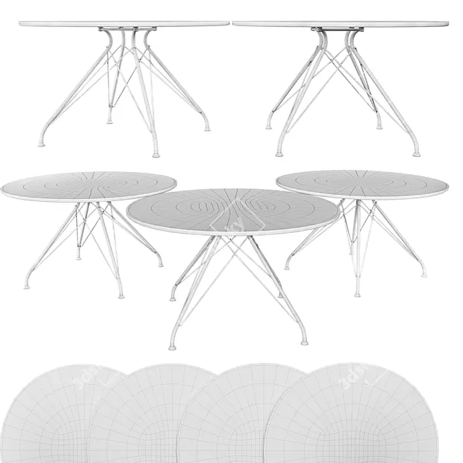 Sleek Wire Coffee Table: Overgaard & Dyrman 3D model image 2